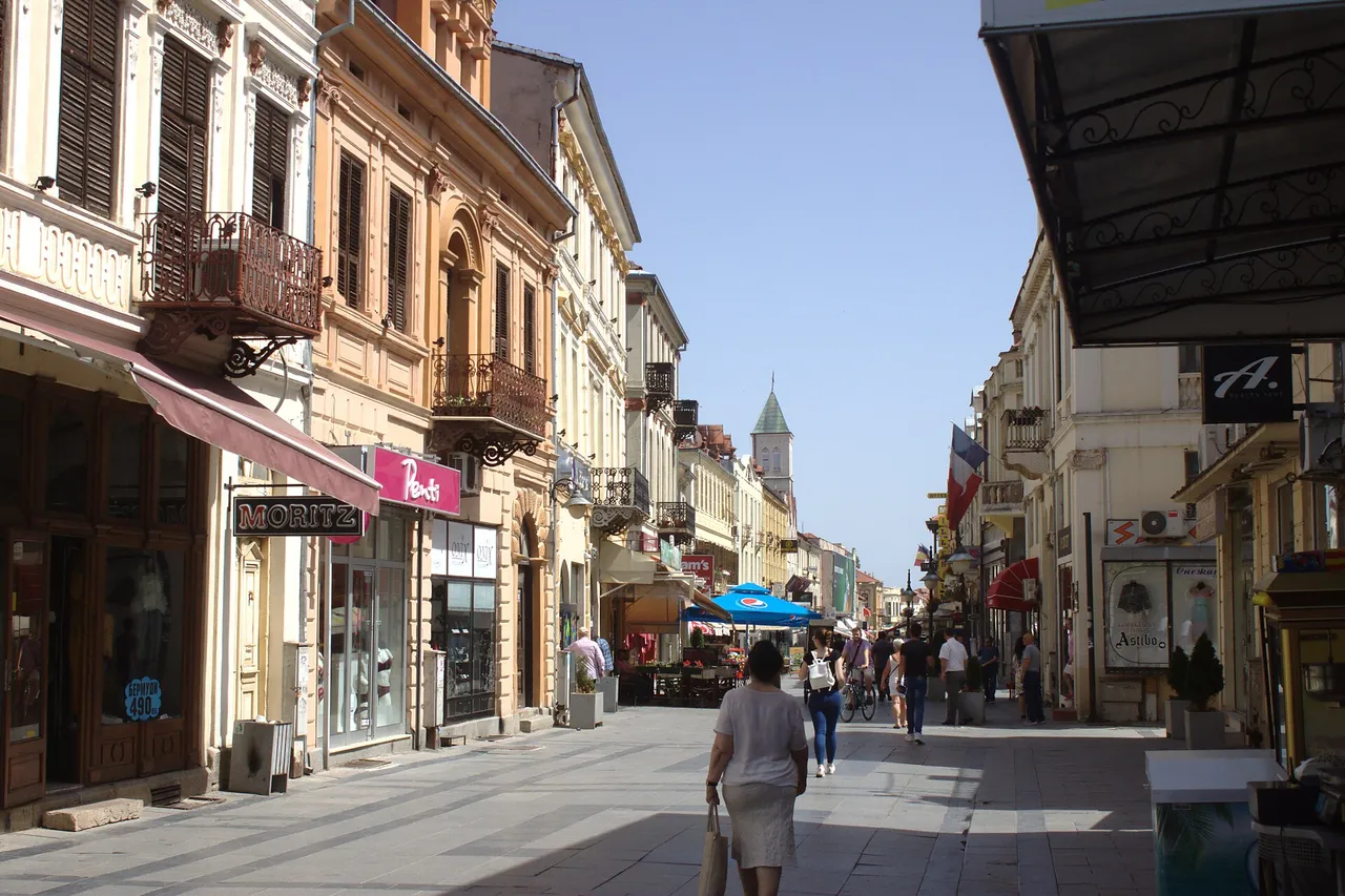 The pedestrian stretch of Širok Sokak in Bitola lined with cafes and nineteenth-century facades