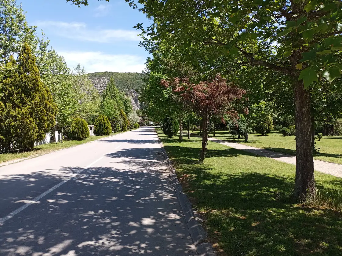 The green riverside Bosava park in Demir Kapija