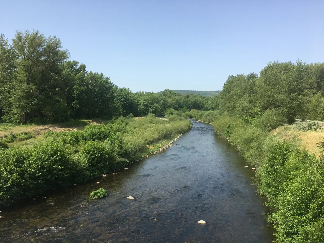 The Bosava river running through greenery near Demir Kapija