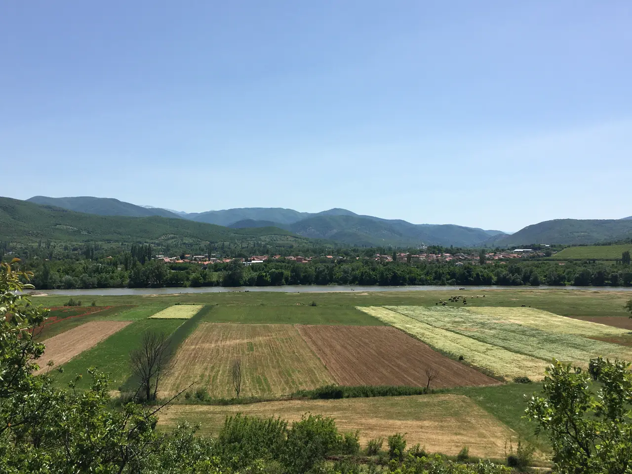 View over the small town of Demir Kapija in the Vardar valley