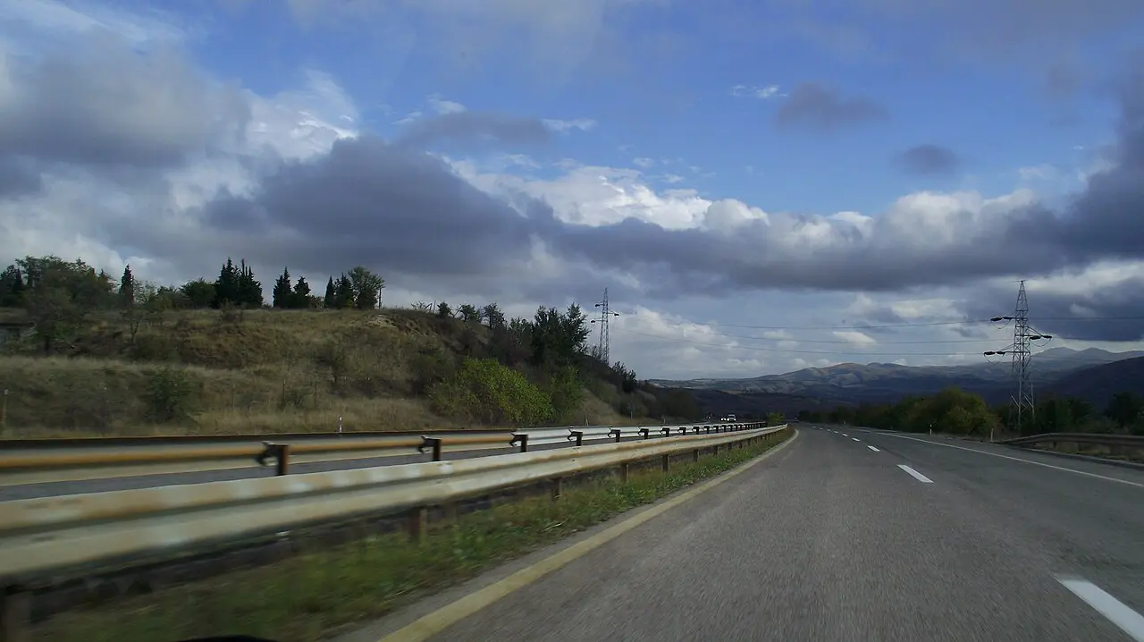 The A1 motorway in North Macedonia, the main north-south route through the country