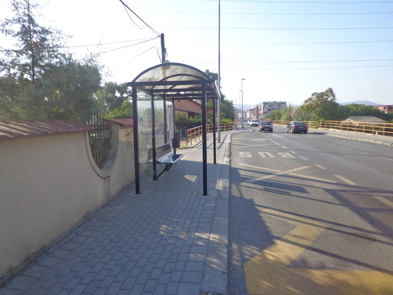 The modern bus and railway transport centre building in Skopje