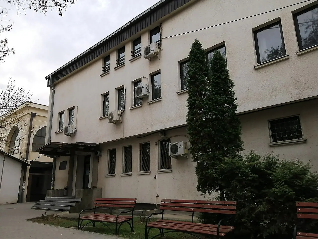Modern Faculty of Pharmacy building at Ss. Cyril and Methodius University in Skopje
