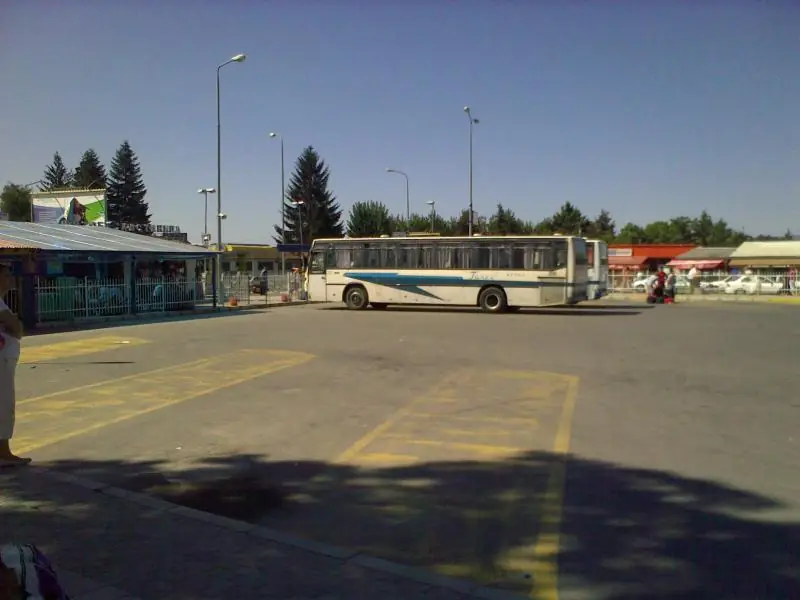 The small Ohrid bus station building