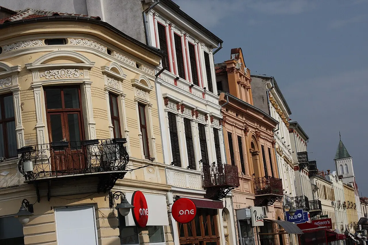 Elegant neoclassical facades with wrought-iron balconies along Sirok Sokak in Bitola