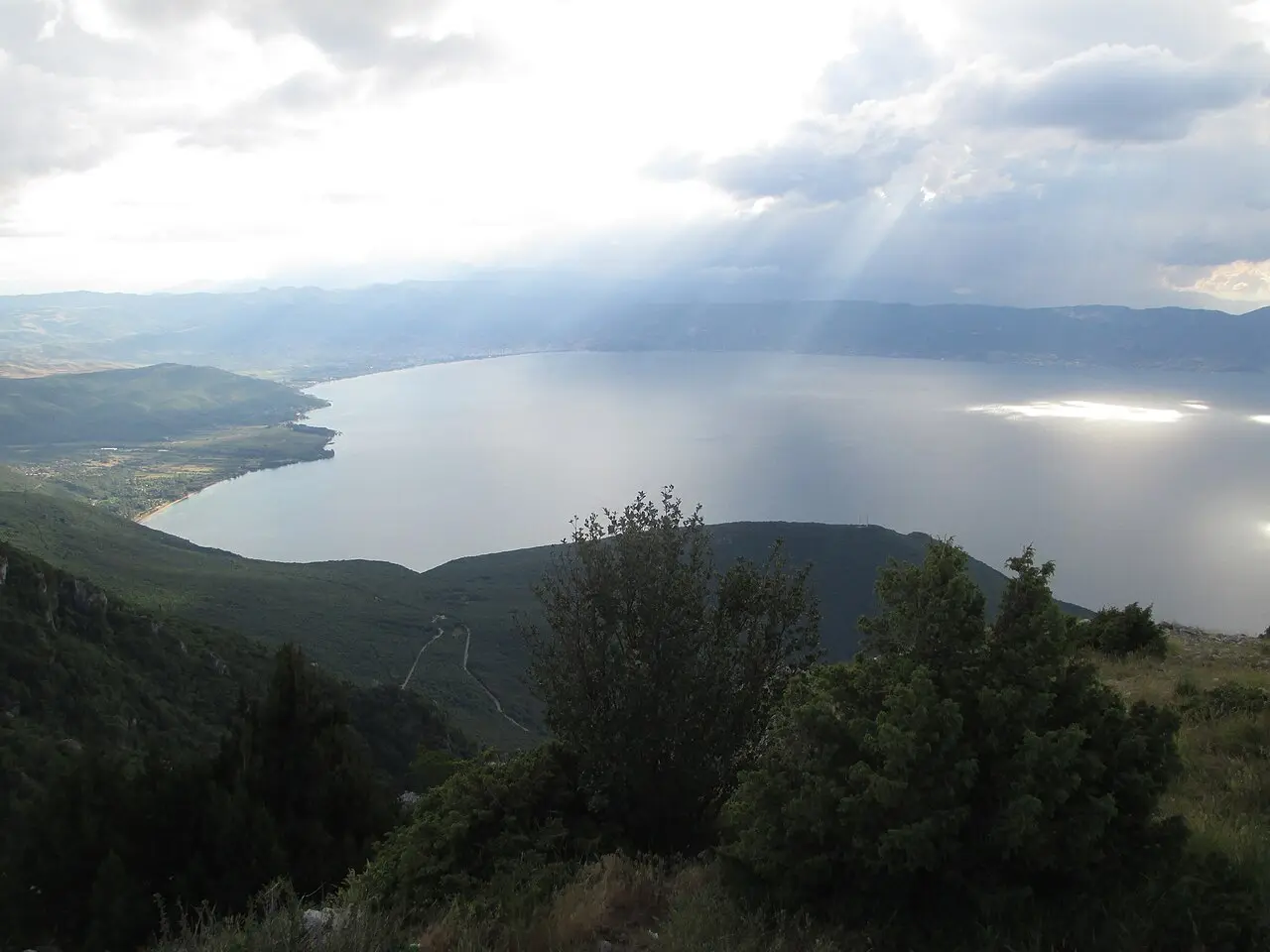 Green ridges above Lake Ohrid from Galičica National Park