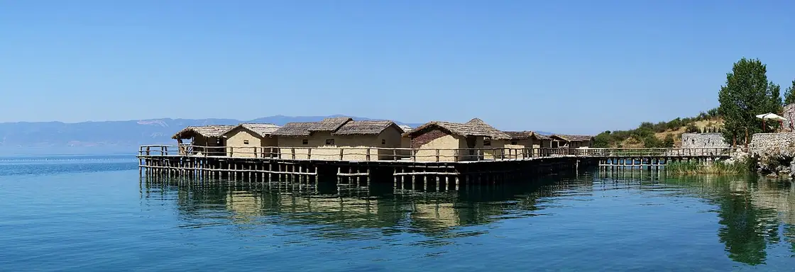 The reconstructed pile-dwelling village of the Bay of Bones Museum on Water