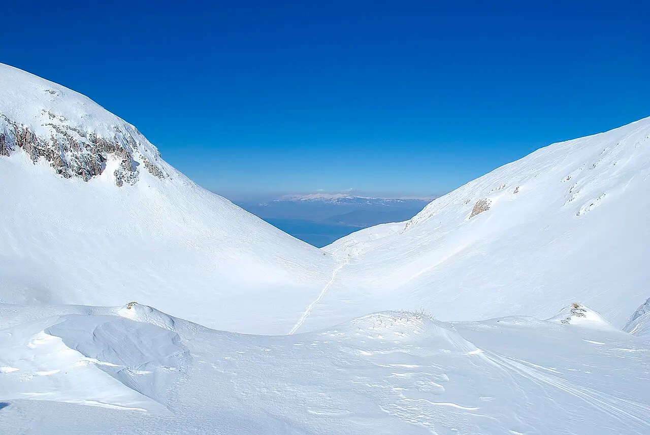 The Galičica ridge above Lake Ohrid, the mountain barrier between Ohrid and the Bitola side