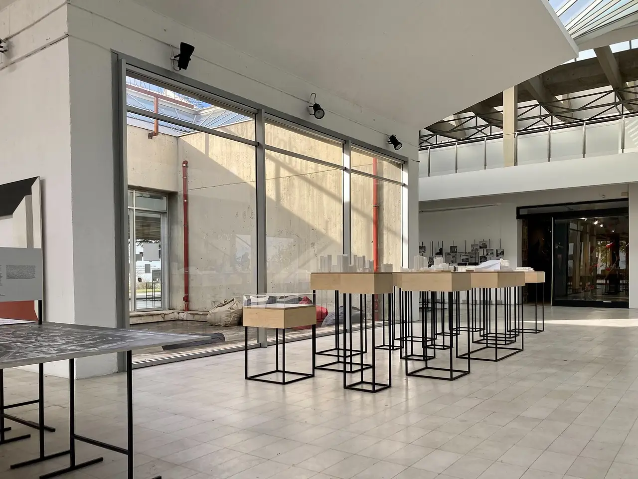 The white modernist volumes of the Museum of Contemporary Art on the hill above Skopje