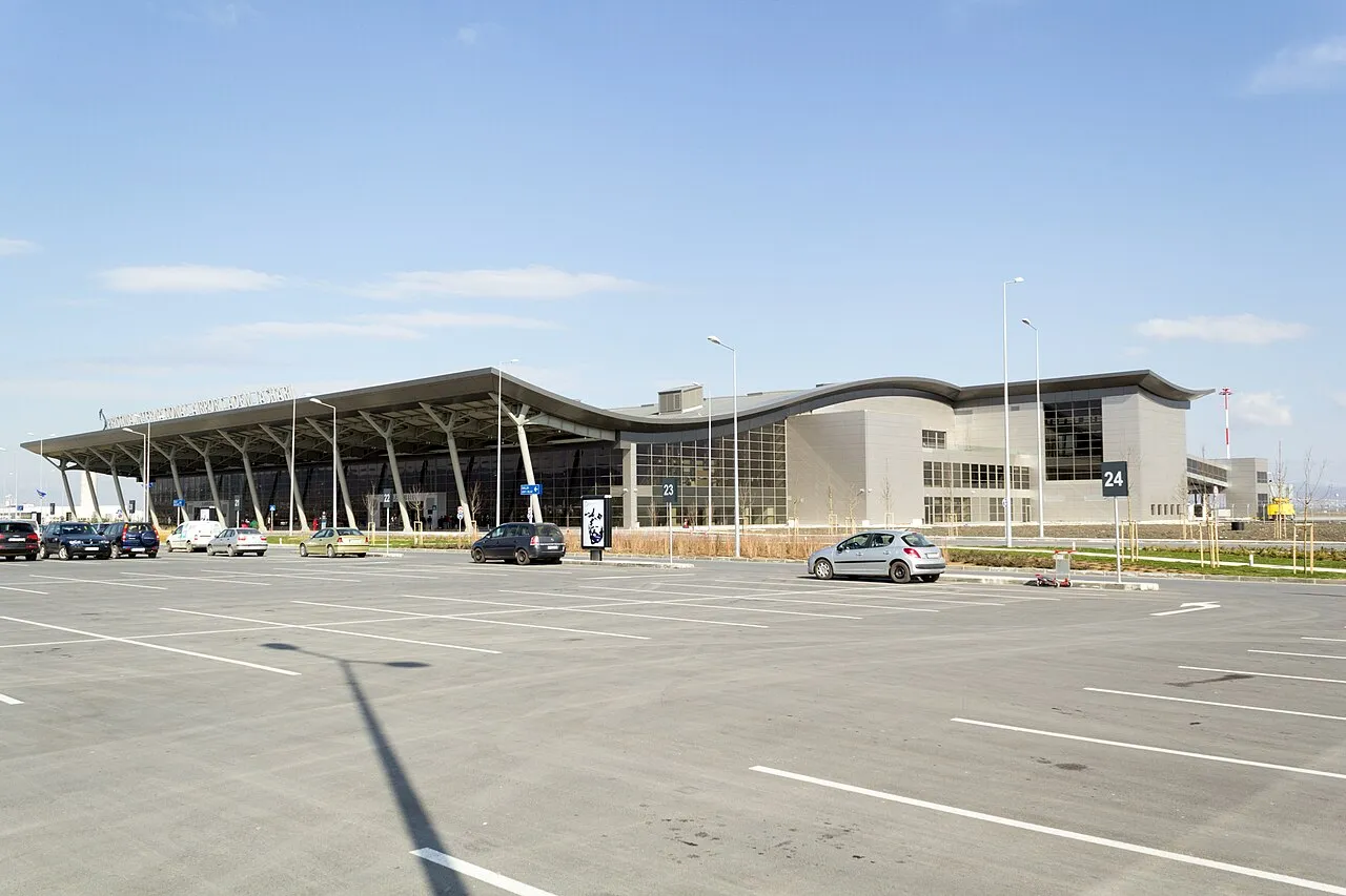 The terminal building at Pristina International Airport in Kosovo