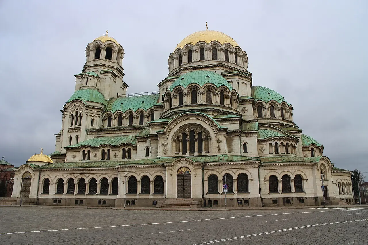 Alexander Nevsky Cathedral in Sofia under a clear sky