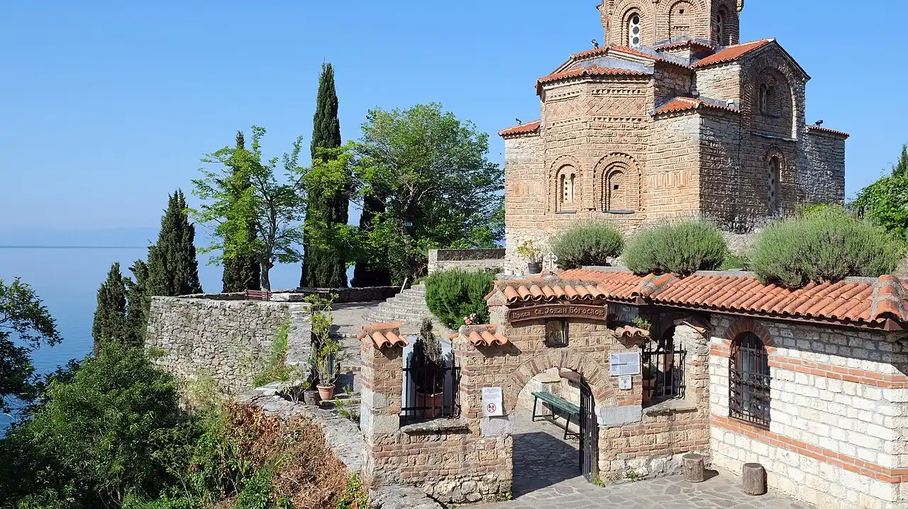 The Church of St. John at Kaneo on its cliff above Lake Ohrid
