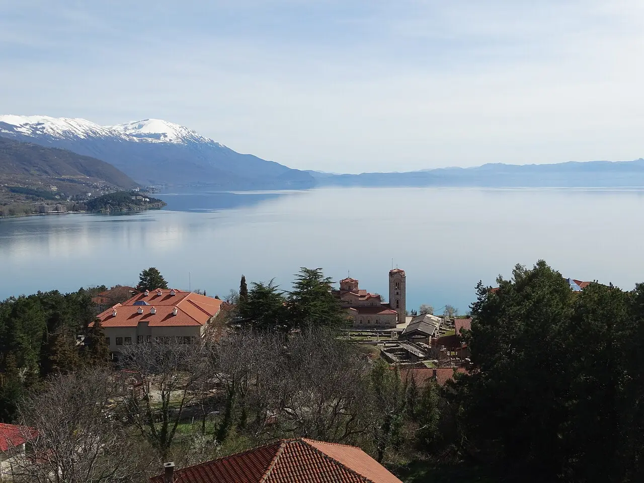 Lake Ohrid with the snow-capped Galičica mountains beyond