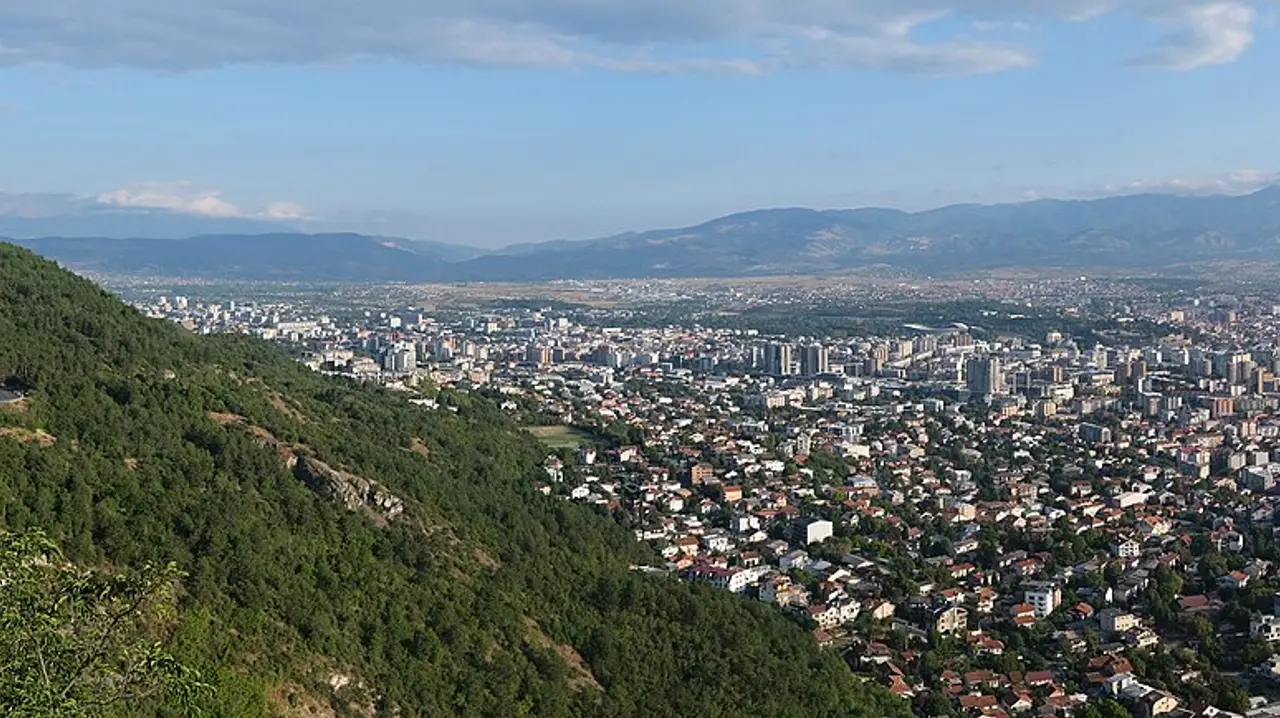 Panorama of Skopje from Mount Vodno, North Macedonia