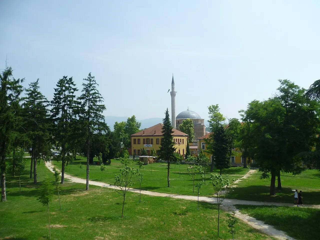 Mustafa Pasha Mosque with its minaret and dome in Skopje