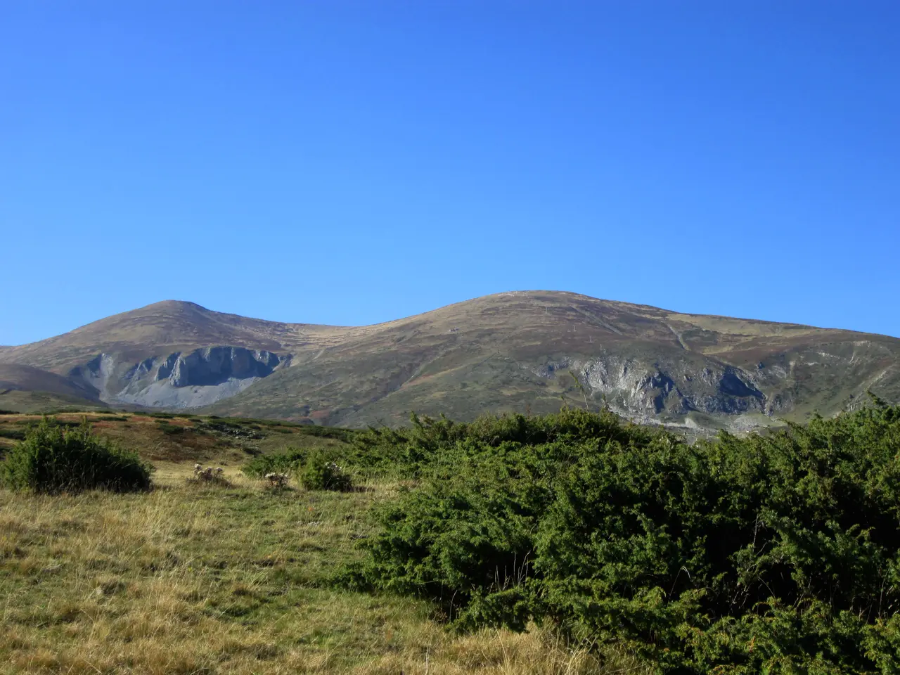 The rocky high peaks of the Šar Planina range under a blue sky