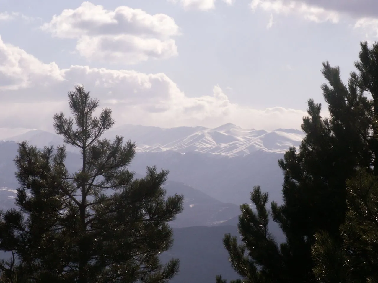 A wide view over the Skopje basin and surrounding plain seen from the slopes of Mount Vodno